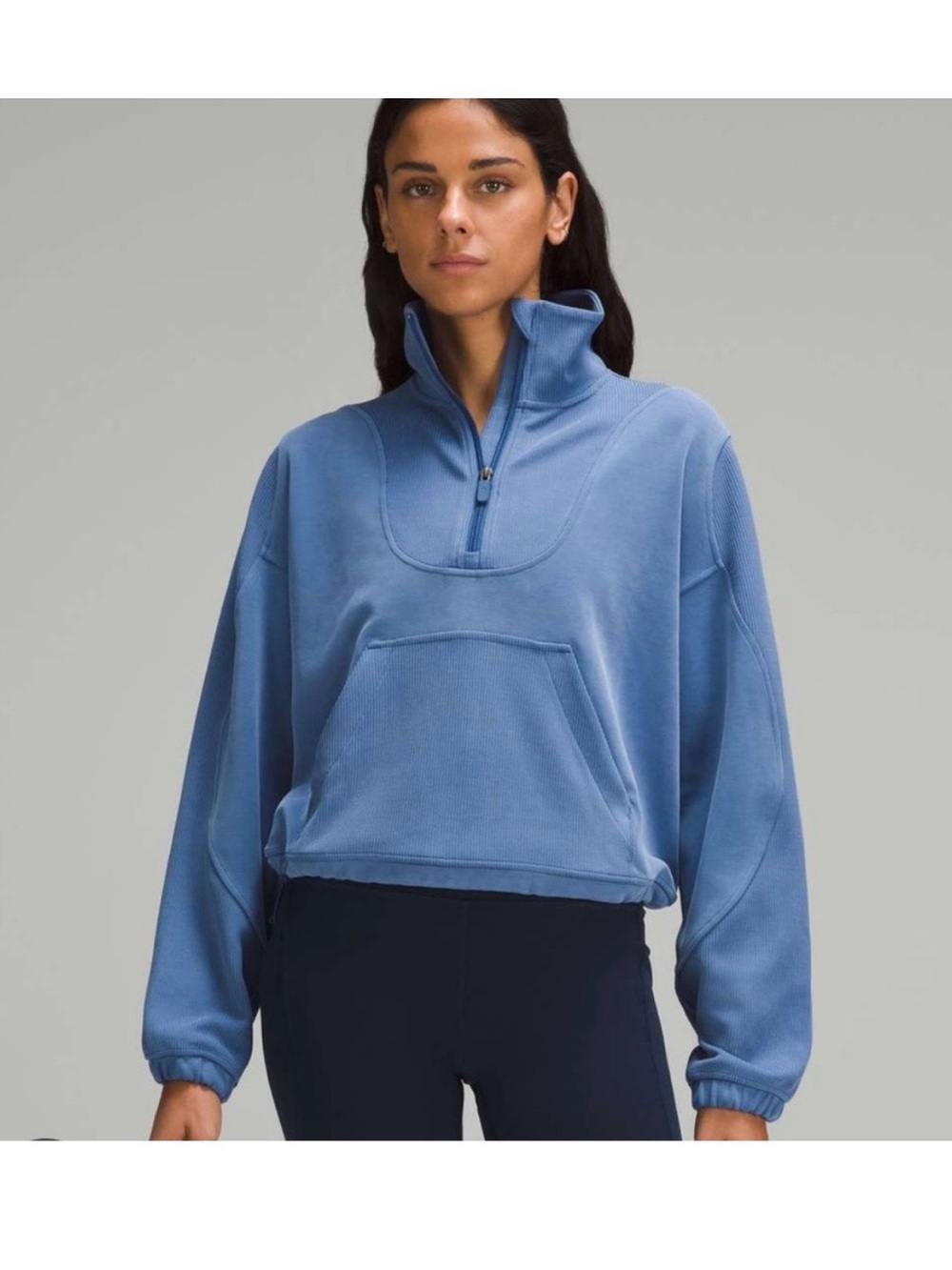 lululemon Brushed Softstreme Half Zip size 2 blue